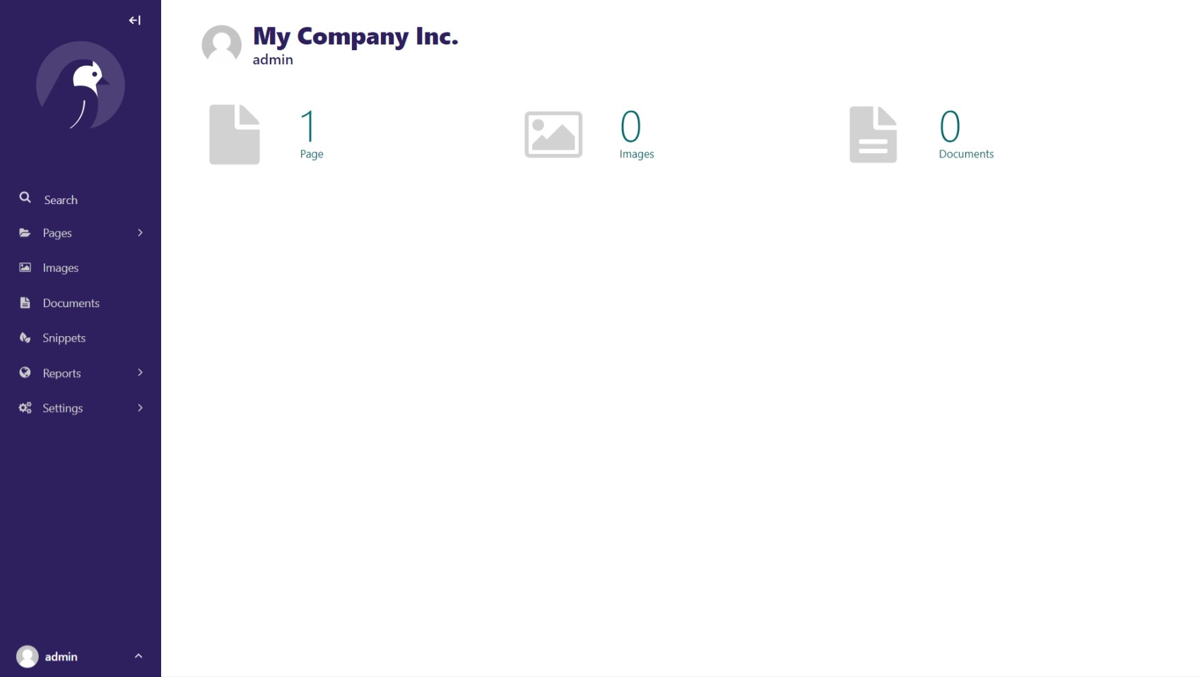 The admin dashboard.