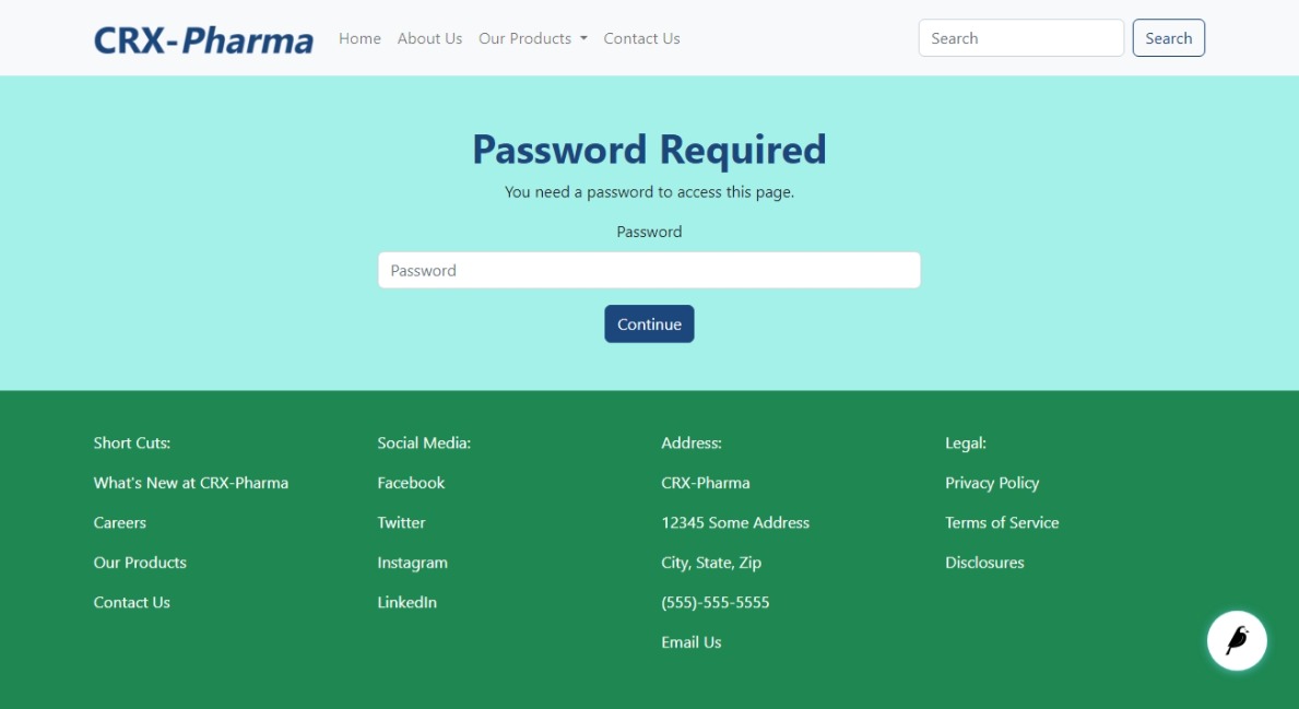 Password Protected Page